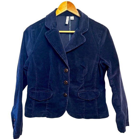 St. John's Bay Jackets & Blazers - St. John's Bay Women's MP Blue Corduroy‎ Button-Up Jacket Mid-Length Casual